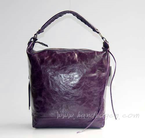 Balenciaga 177285 Dark Purple Arena Classic Day Leather Handbag