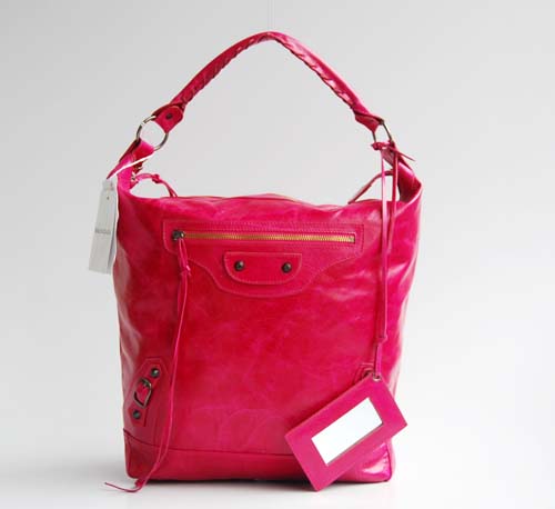 Balenciaga 177285 Peach Red Arena Classic Day Leather Handbag - Click Image to Close