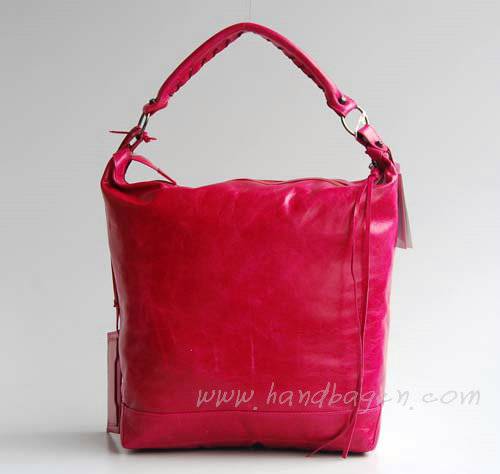 Balenciaga 177285 Peach Red Arena Classic Day Leather Handbag