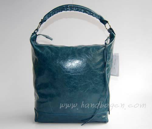 Balenciaga 177285 Blue Arena Classic Day Hobo Leather Handbag