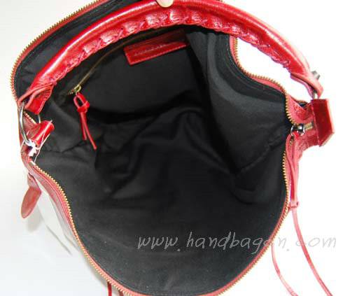 Balenciaga 177285 Red Arena Classic Day Hobo Leather Handbag - Click Image to Close