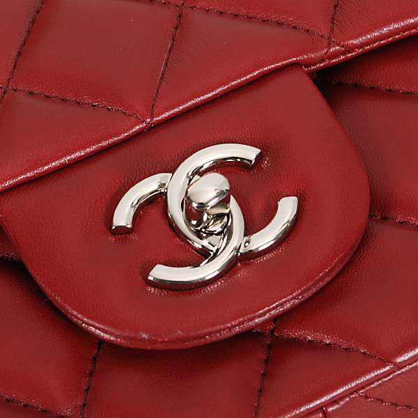 Chanel 1112 Classic 2.55 claret Lambskin Leather With Silver Hardware - Click Image to Close