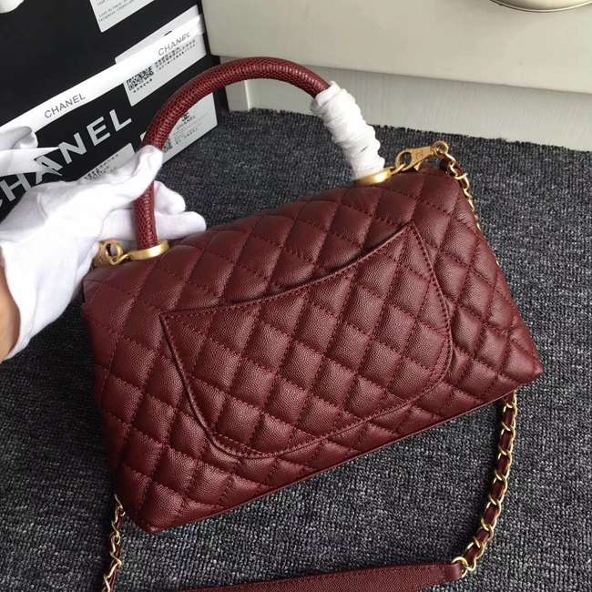 Chanel 92991 Red caviar leather with Gold hardware - Click Image to Close