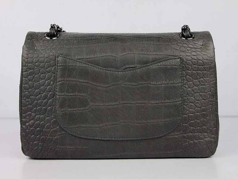 Chanel 01112 Classic 2.55 Croco Leather Flap Bag-Green