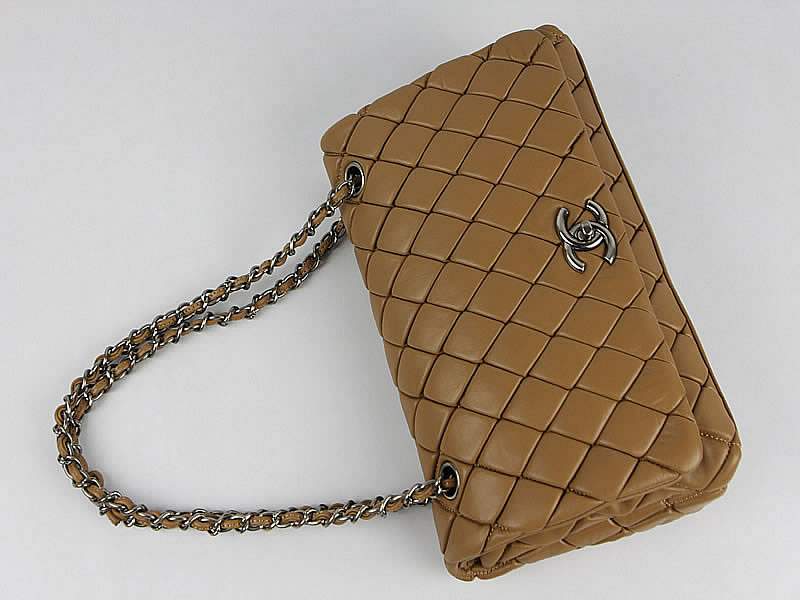 Chanel 60285 Original Quilted Lambskin Flap Bag-Apricot - Click Image to Close