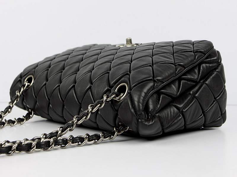 Chanel 60285 Original Quilted Lambskin Flap Bag-Black - Click Image to Close