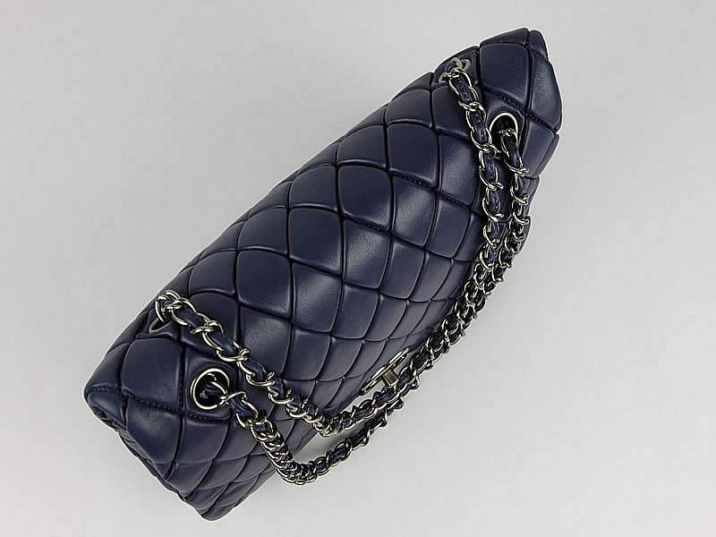 Chanel 60285 Original Quilted Lambskin Flap Bag-Blue