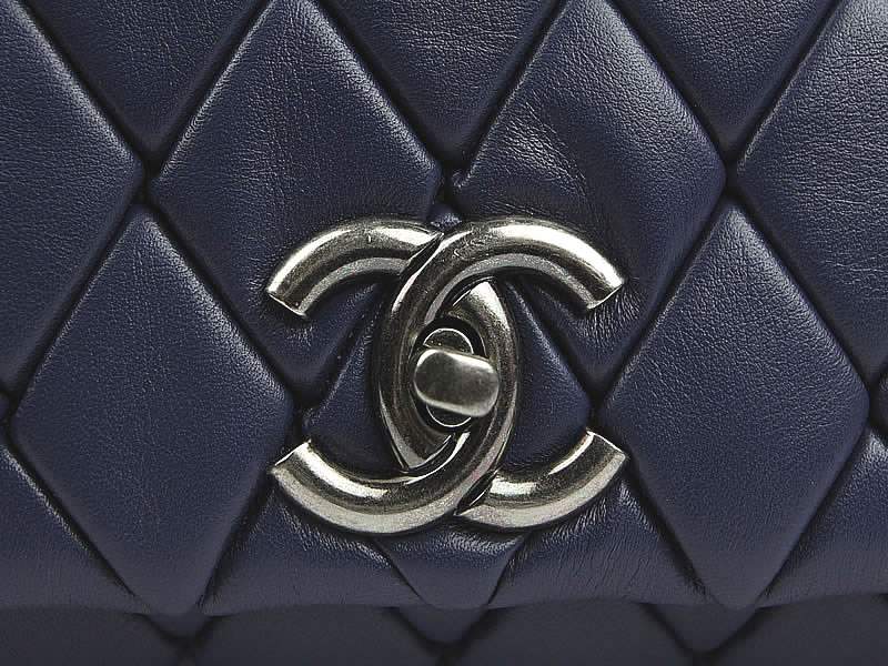 Chanel 60285 Original Quilted Lambskin Flap Bag-Blue - Click Image to Close