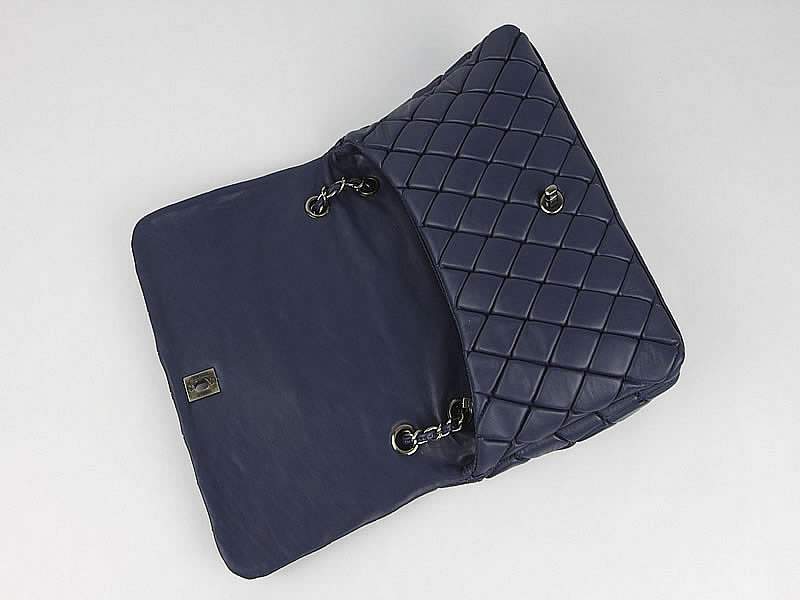 Chanel 60285 Original Quilted Lambskin Flap Bag-Blue