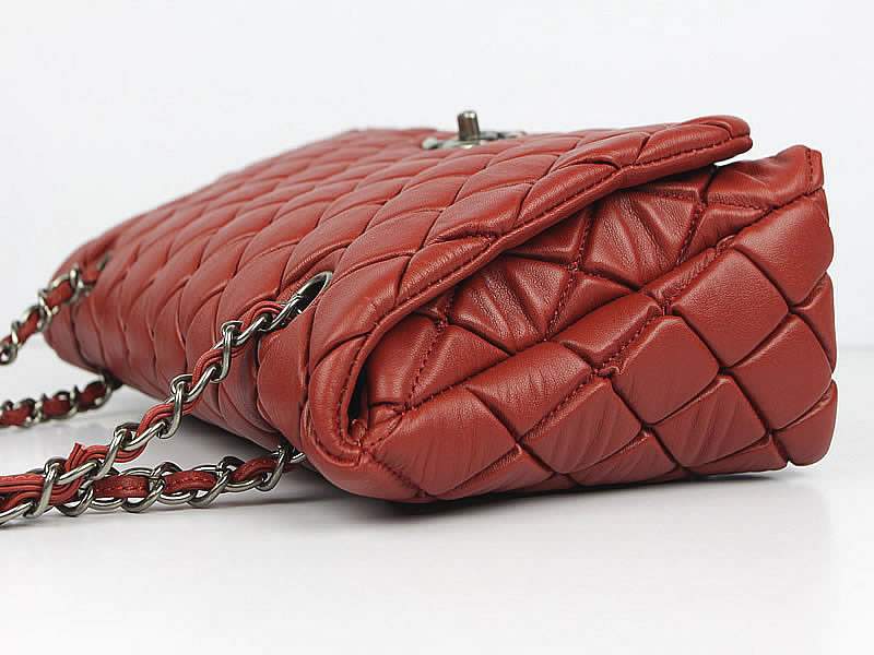 Chanel 60285 Original Quilted Lambskin Flap Bag-Red