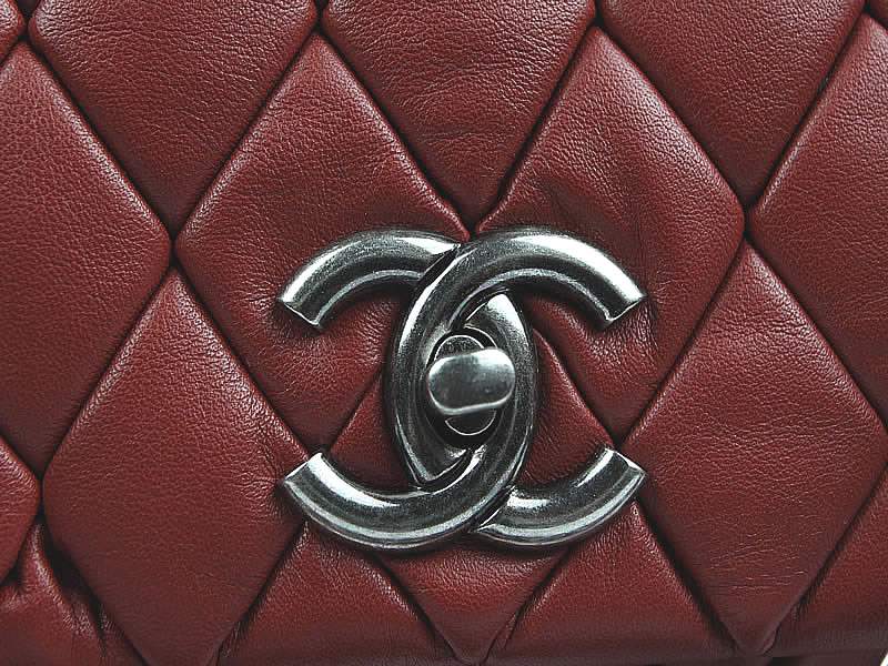 Chanel 60285 Original Quilted Lambskin Flap Bag-Red