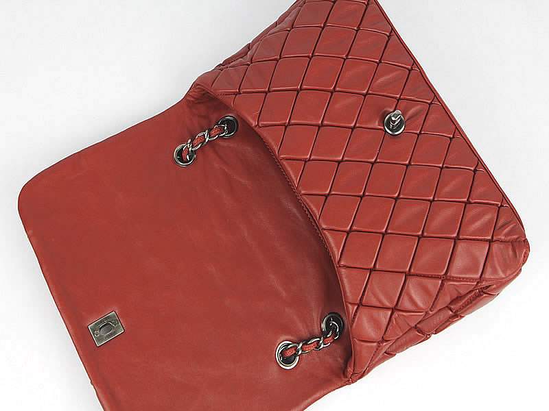 Chanel 60285 Original Quilted Lambskin Flap Bag-Red - Click Image to Close