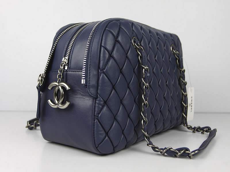 Chanel 60286 Original Quilted Lambskin Flap Bag-Blue - Click Image to Close