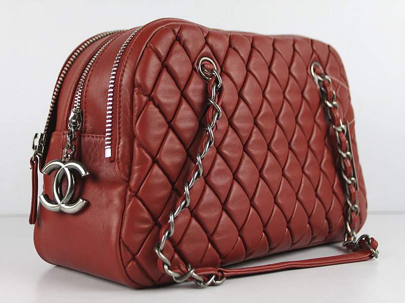 Chanel 60286 Original Quilted Lambskin Flap Bag-Red