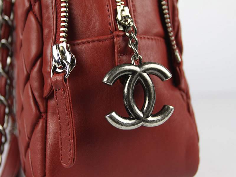 Chanel 60286 Original Quilted Lambskin Flap Bag-Red - Click Image to Close
