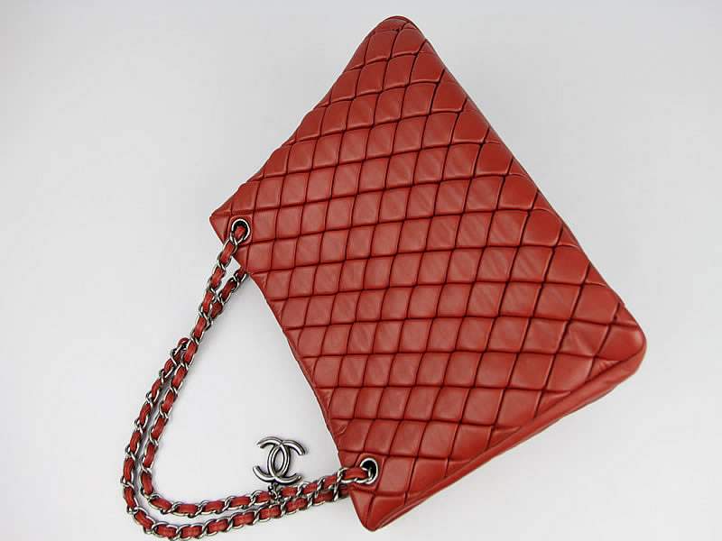 Chanel 60288 Original Quilted Lambskin Flap Bag-Red