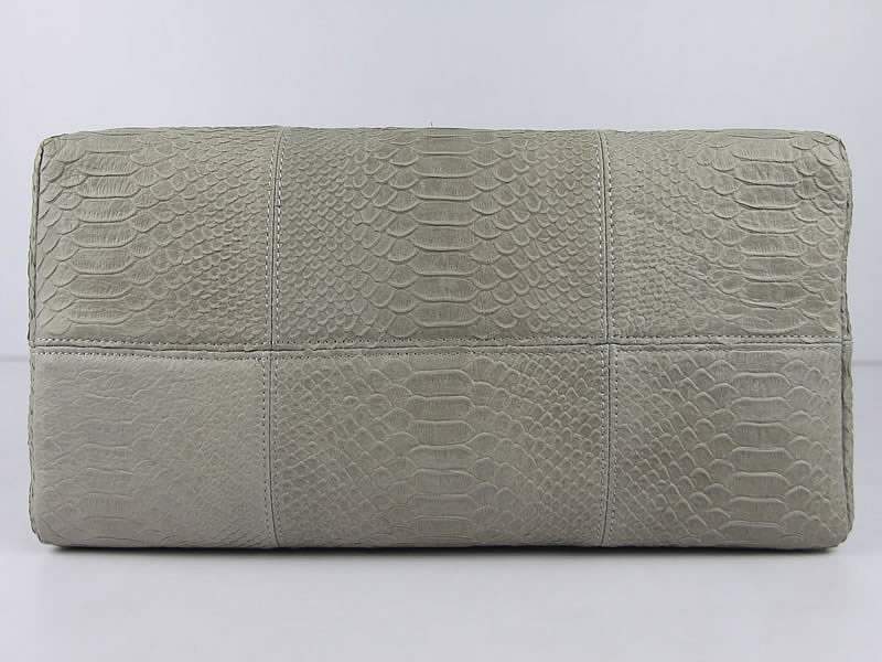 Chanel 65011 Snake Grain Leather Tote Bag-Gray