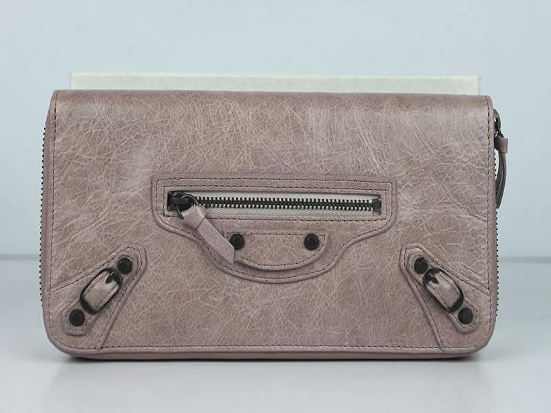 Balenciaga B002 Import Leather Long Wallet-Light Purple - Click Image to Close