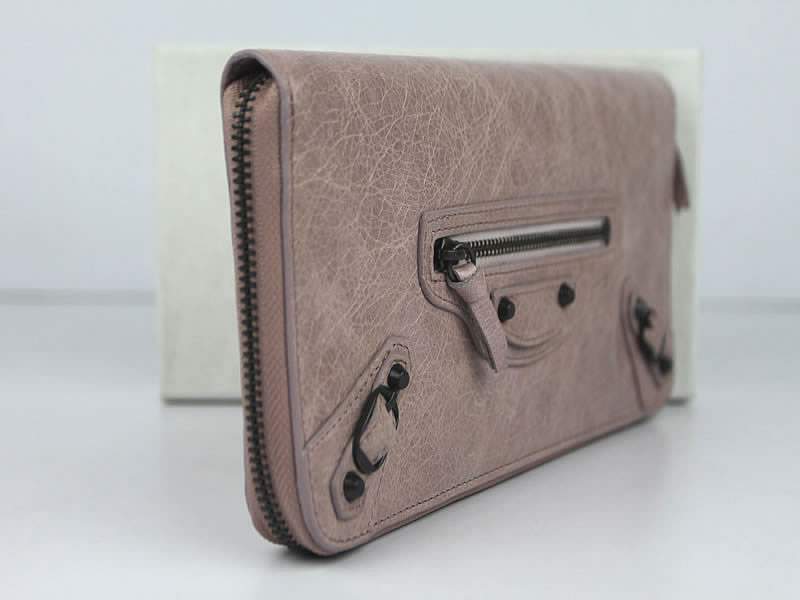 Balenciaga B002 Import Leather Long Wallet-Light Purple
