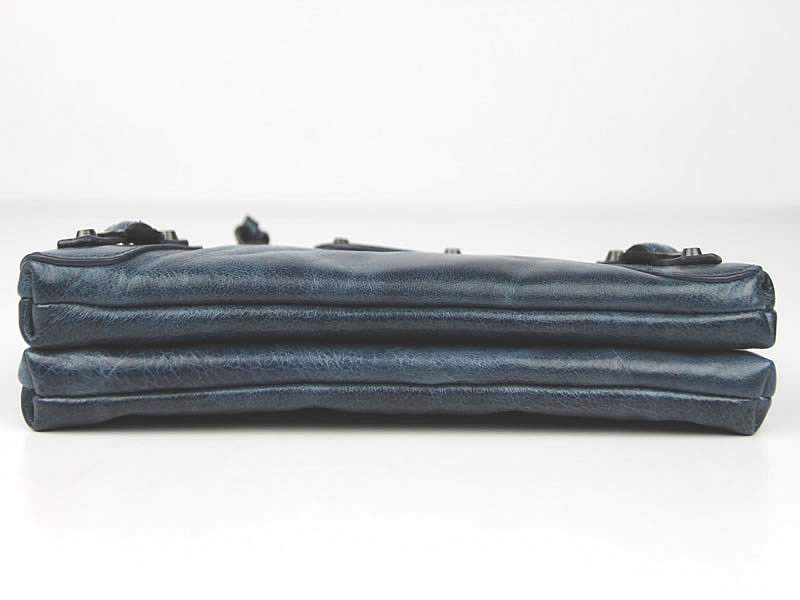 Balenciaga BG203 Import Leather Long Wallet-Blue