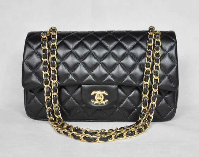 Chanel 1112 Classic 2.55 Black Lambskin Leather With Gold Hardware Chanel 1112 Classic 2.55 Black Lambskin Leather With Gold Hardware