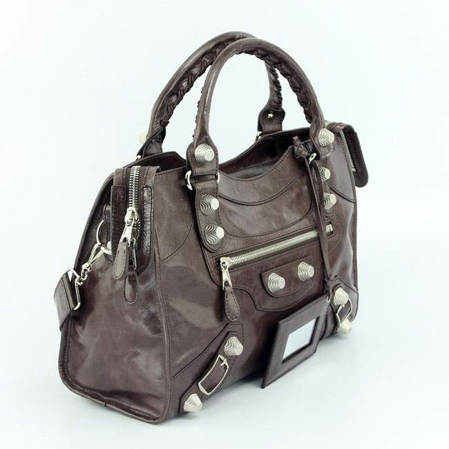 Balenciaga 085332A Gaint Sliver City Handbags-Grayish Purple