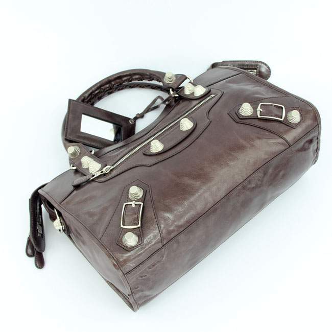 Balenciaga 085332A Gaint Sliver City Handbags-Grayish Purple
