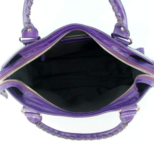 Balenciaga 085332A Gaint Sliver City Handbags-Purple - Click Image to Close