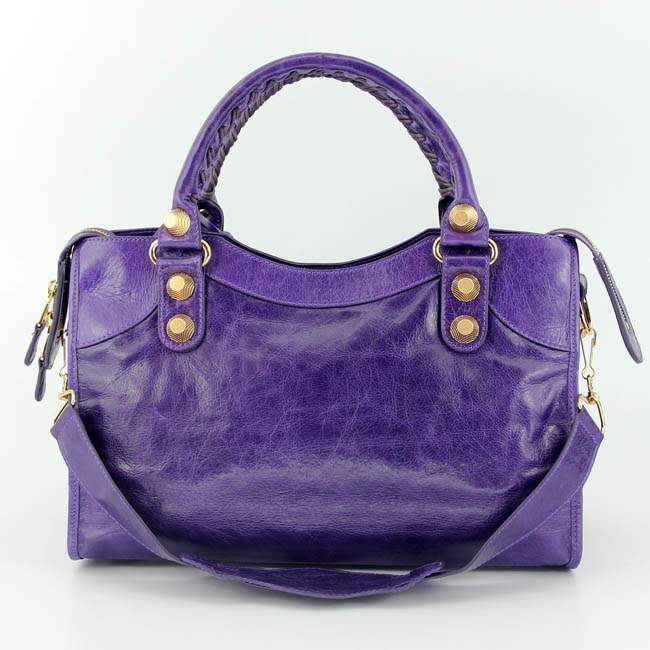 Balenciaga 085332B Gaint Gold City Handbags-Purple - Click Image to Close