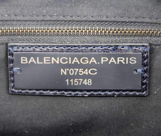 Balenciaga 085332 Imported Leather City Handbag-Dark Sapphire Blue - Click Image to Close
