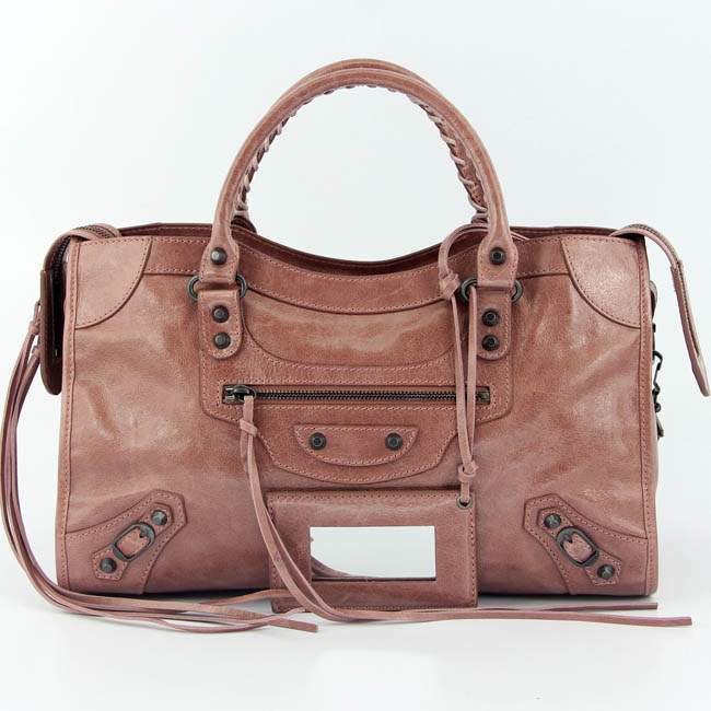 Balenciaga 085332 Imported Leather City Handbag-Honey Peach