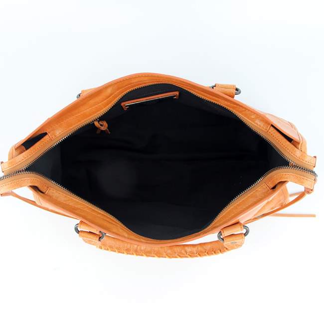 Balenciaga 085332 Imported Leather City Handbag-Light Orange
