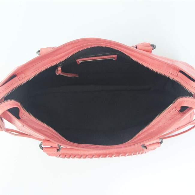 Balenciaga 085332 Imported Leather City Handbag-Watermelon Red - Click Image to Close