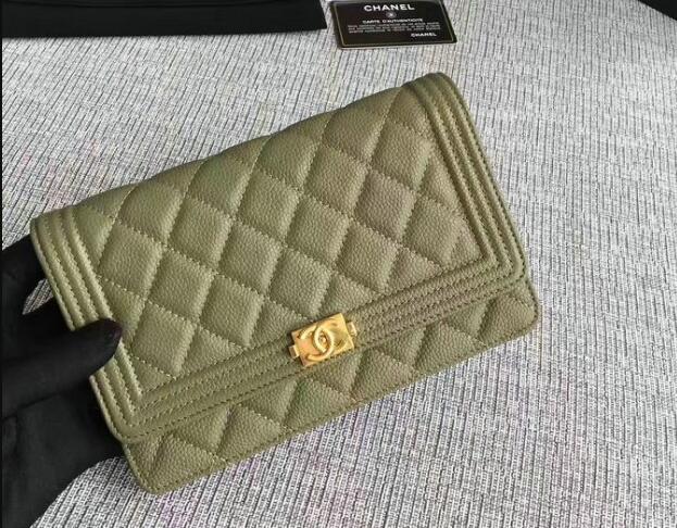 Chanel Caviar WOC Chain Wallet Green A80287 VS07114 - Click Image to Close