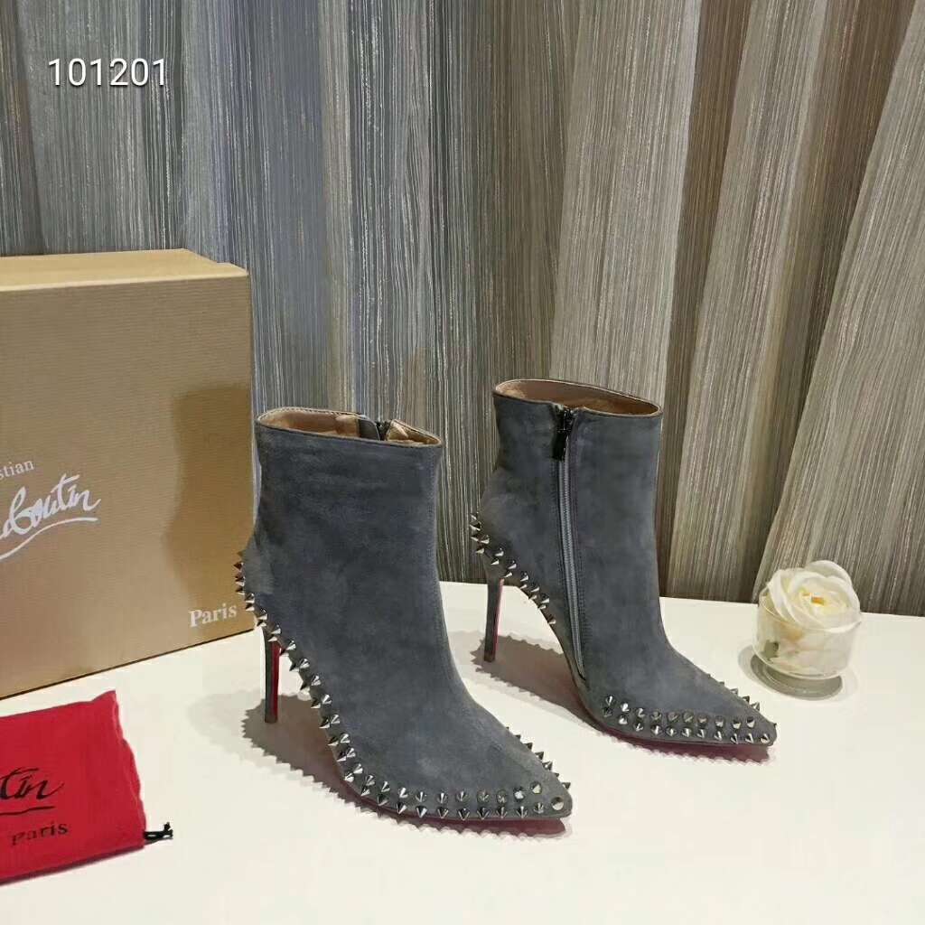 2019 NEW Christian Louboutin Real leather shoes CL101201grey - Click Image to Close