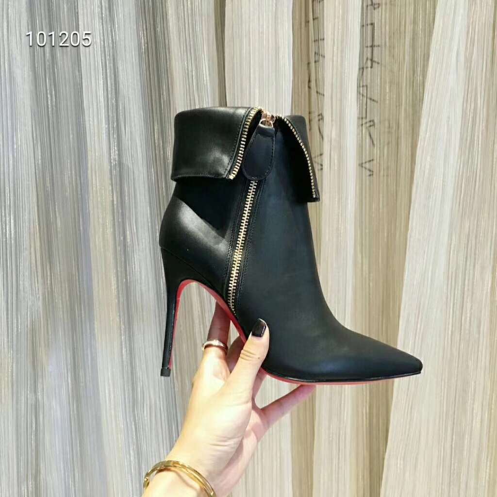 2019 NEW Christian Louboutin Real leather shoes CL101205black - Click Image to Close