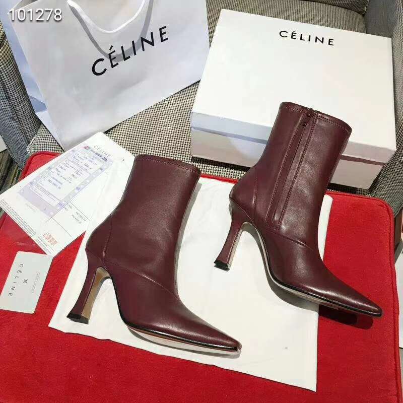2019 NEW Celine Real leather shoes 101278 brown - Click Image to Close