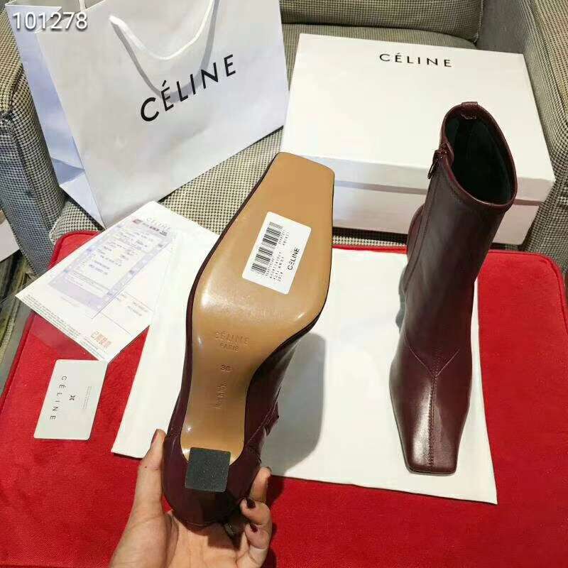 2019 NEW Celine Real leather shoes 101278 brown - Click Image to Close
