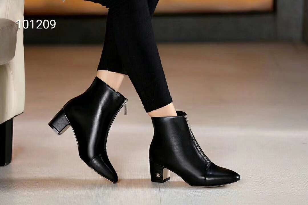 2019 NEW Chanel Real leather shoes Chanel 101209 black - Click Image to Close