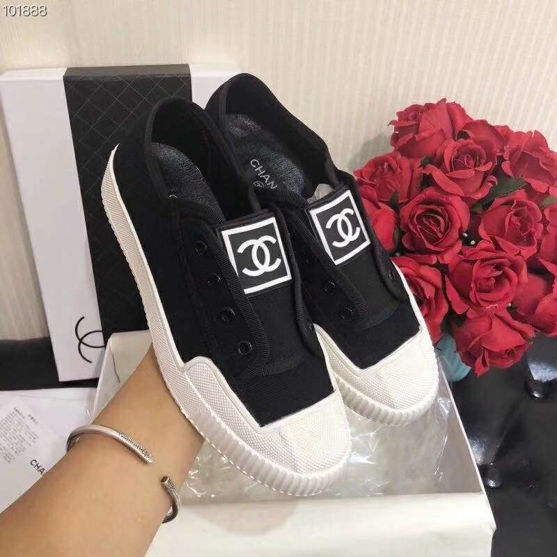 2019 NEW Chanel Real leather shoes Chanel 101858 black - Click Image to Close