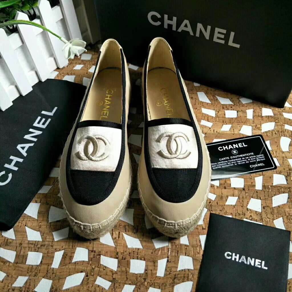 2019 NEW Chanel Real leather shoes Chanel 102601 apricot - Click Image to Close