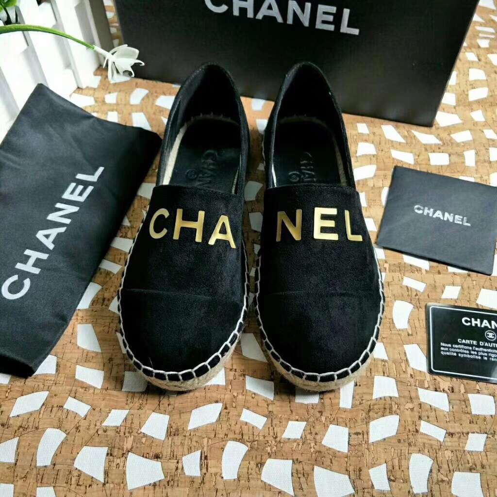 2019 NEW Chanel Real leather shoes Chanel 102601 black - Click Image to Close