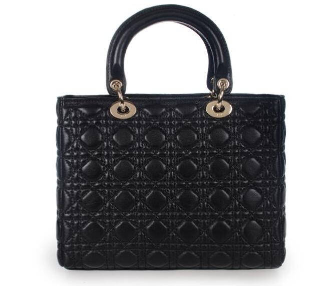 Christian Dior 9602 Lambskin Leather Small Tote Bag with Gold hardware