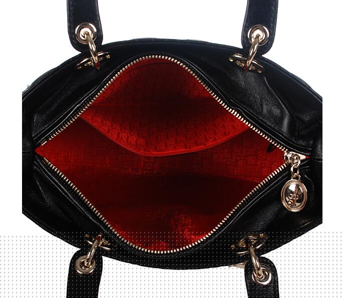 Christian Dior 9602 Lambskin Leather Small Tote Bag with Gold hardware