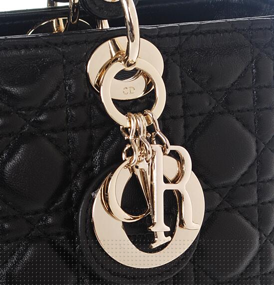 Christian Dior 9602 Lambskin Leather Small Tote Bag with Gold hardware