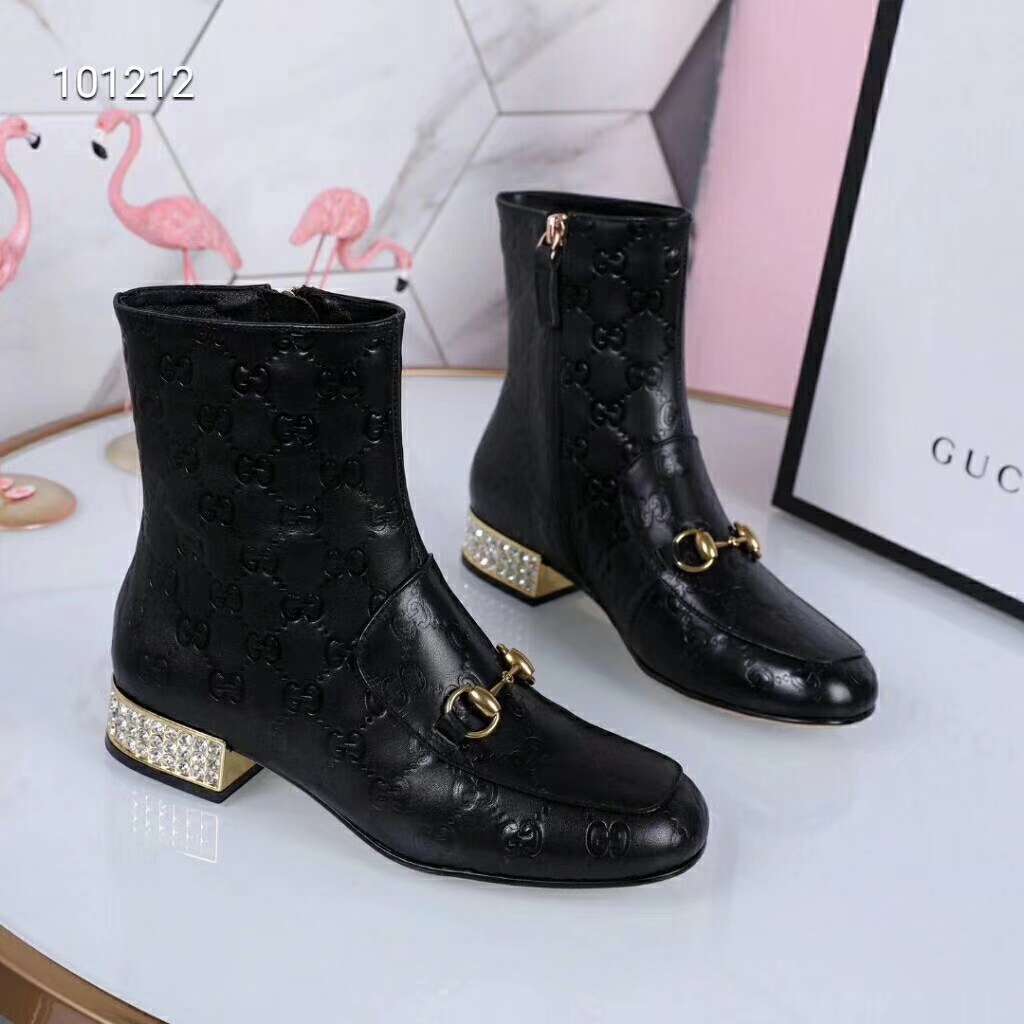 2019 NEW Gucci Real leather shoes Gucci101212black