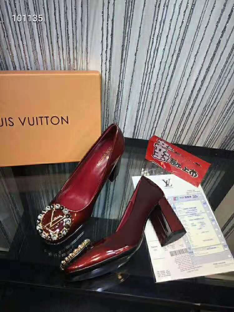 2019 NEW Louis Vuitton Real leather shoes LV101135RED - Click Image to Close