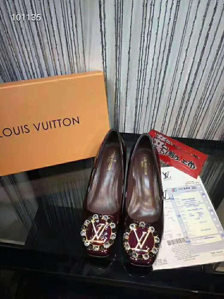 2019 NEW Louis Vuitton Real leather shoes LV101135coffee - Click Image to Close