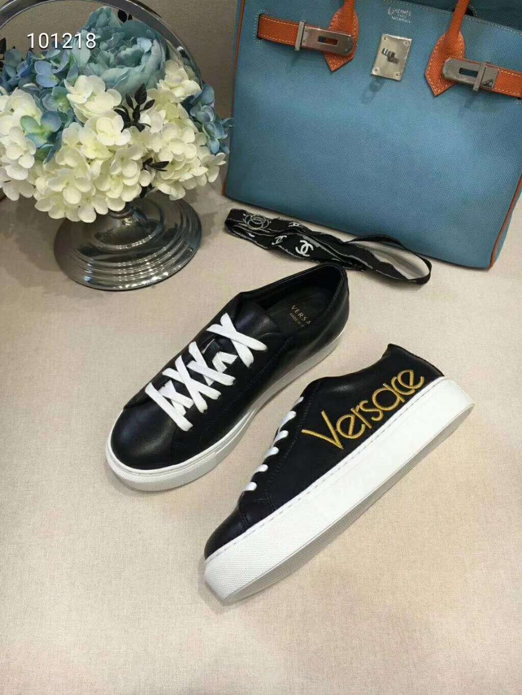 2019 NEW Versace Real leather shoes VERSACE101218black