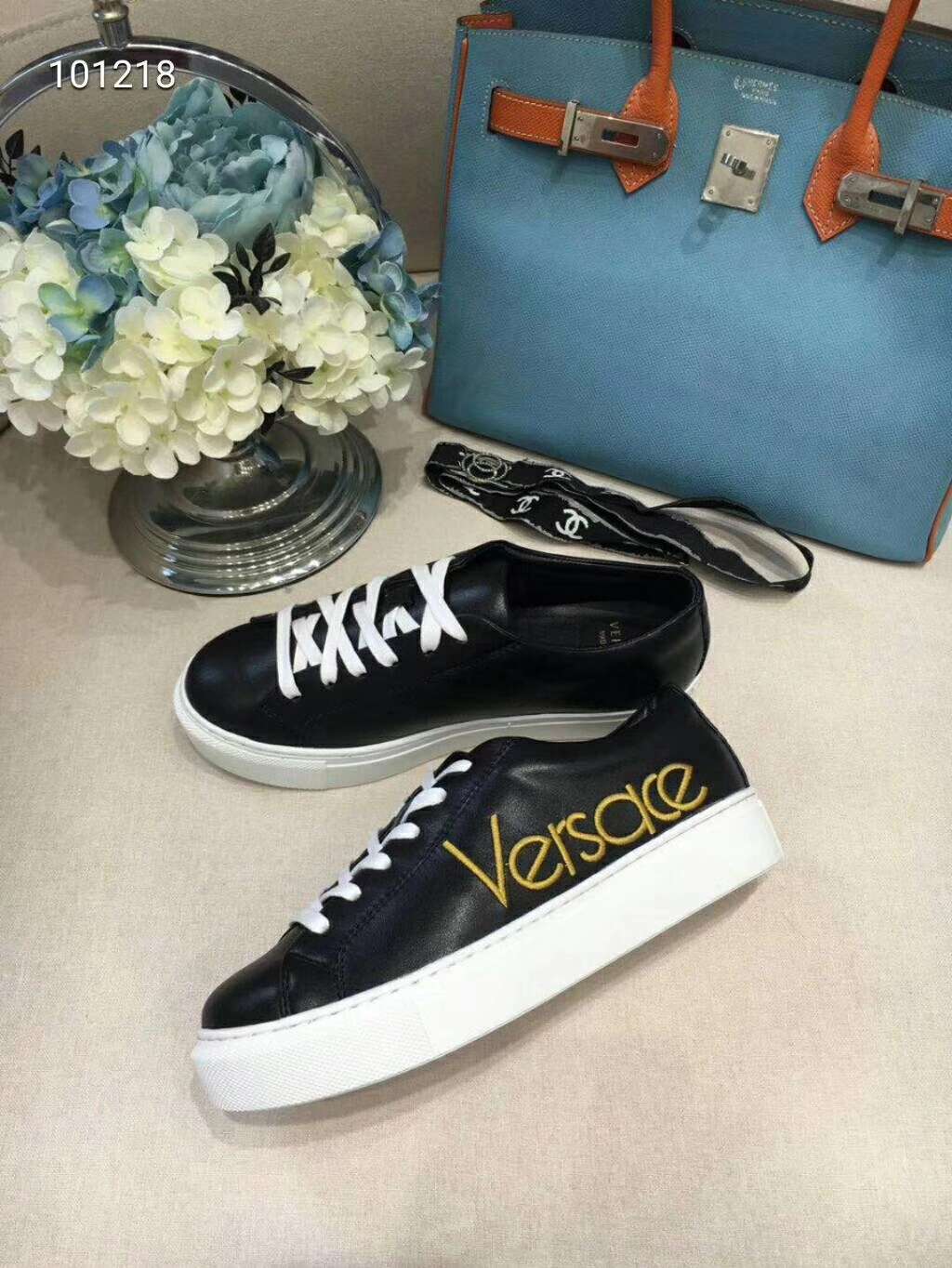 2019 NEW Versace Real leather shoes VERSACE101218black